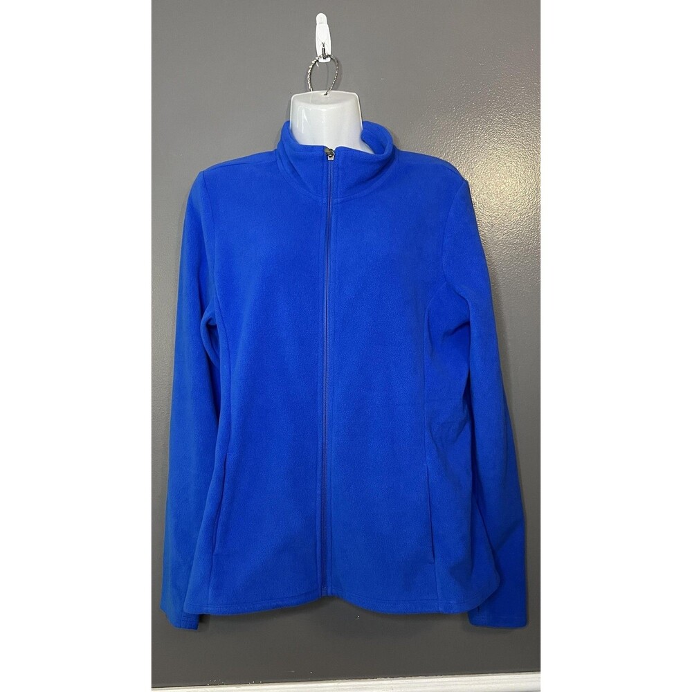 Old Navy Active Jacket Womens Medium Blue Full Zip Fleece Pockets 333377-02